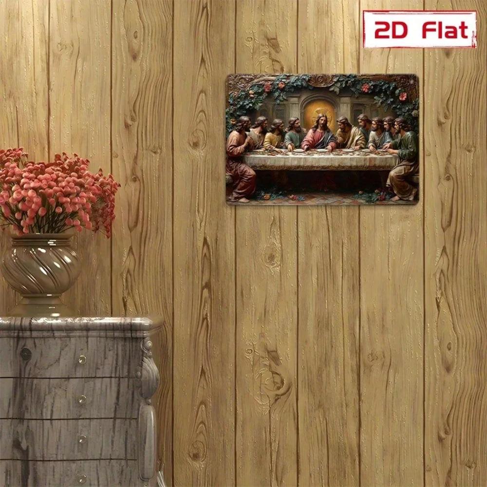 The Last Supper Metal Wall Art Religious Aluminum Plaque for Living Room Vintage Decor