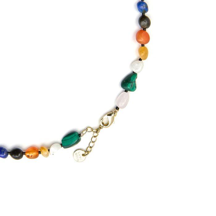Collier Luxenter avec pierre naturelle multicolore finition or 18k - Ilisen