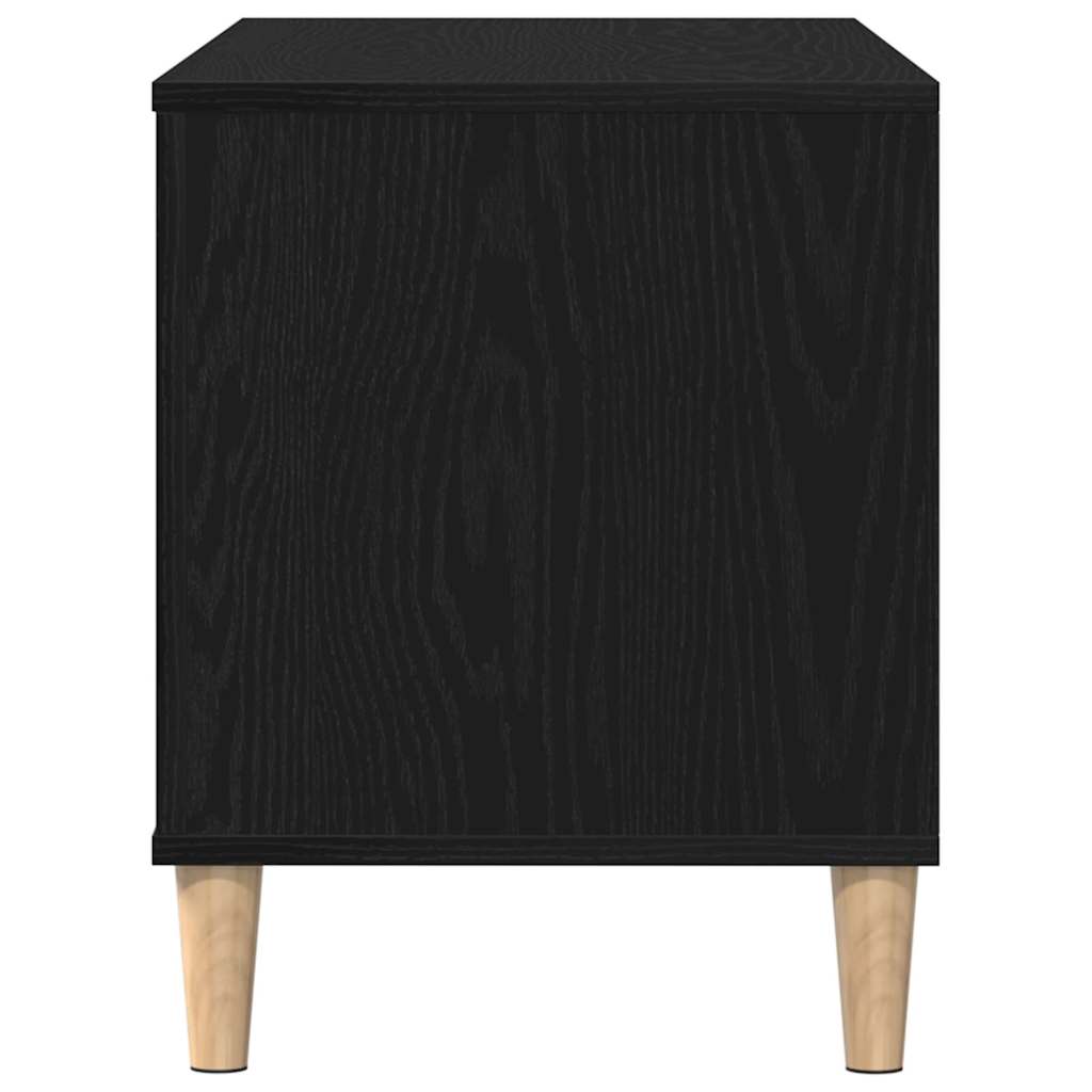 Vinyl Record Cabinet Black Oak Effect 100 x 38 x 48 cm