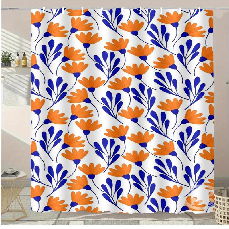 Mushroom World Washable Dirt-Resistant Shower Curtain Shower Head Waterproof Polyester Bath Curtain For Home Decor Accessories