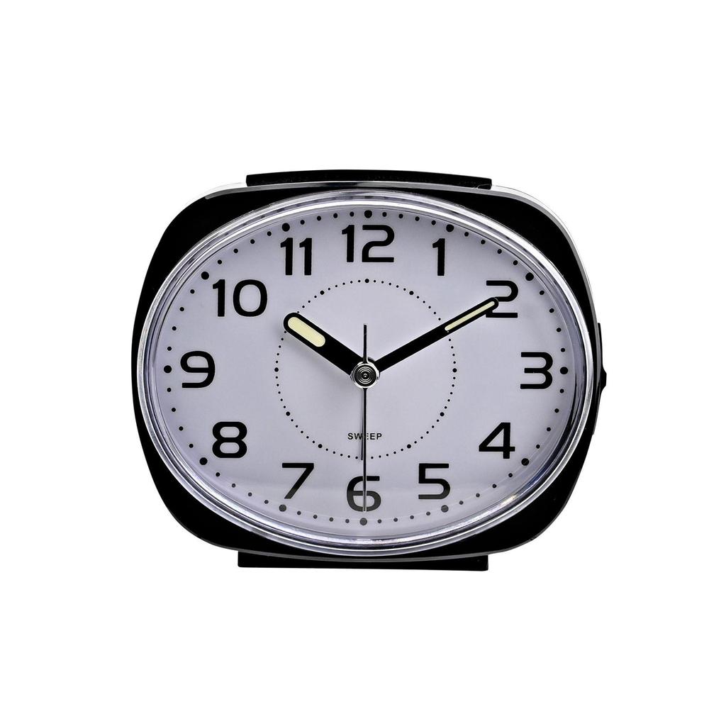 Hometime Alarm Clock Oval with Luminous Hands - Black Case