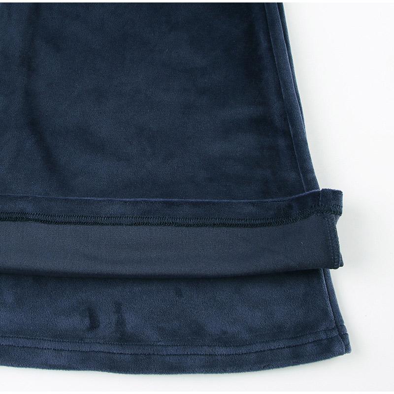 Blue Velvet Casual Pants Streetwear Stitching Straight Trousers Vintage Drawstring Low Rise Loose Women's Pants Basic 2025 Spring Autumn