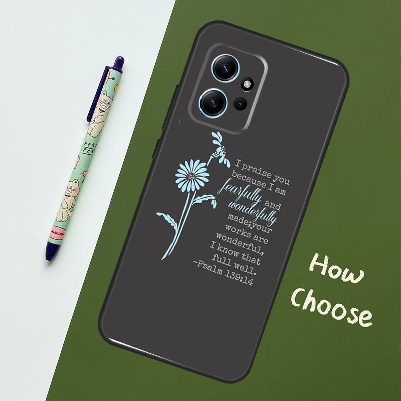 Christian Psalms Case For Xiaomi Redmi Note 13 10 11 12 14 15 Pro Plus Cover For Redmi 15C 15 14C 10C 12C 13C