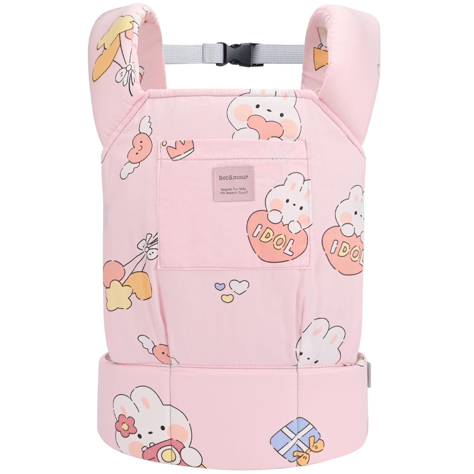 

Bebamour Кукла Хлопковая кукла Уход за куклой Играть в ролевые игры Подарок на день рождения [Baby Amour] Переноска, Переноска, 2 способа ношения, Детали, Играть, (Кролик)