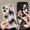 Pink Bowknot Silicone Fashion Phone Cases For IPhone 17 14 15 16 Pro Max Plus 16E 12 13 Mini 17 Air Shell Couple Korean Cover