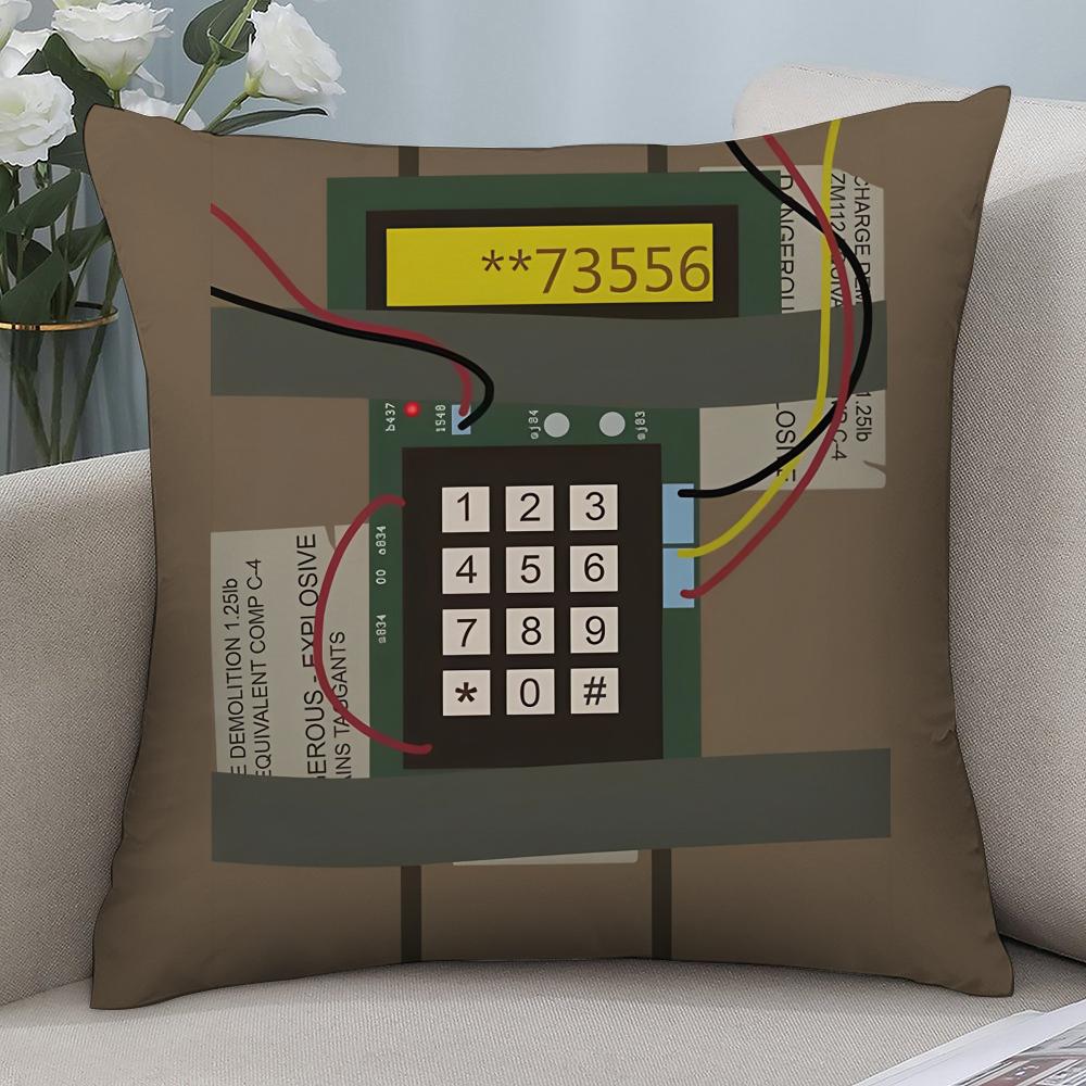 C-CS GO Bomb Anime Pillow Case Short Plush Pillow Covers Sofa Decorative Gift Home Double-sided Printing Cushion Cover