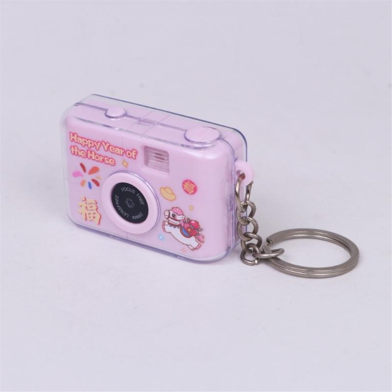 Plastic UV Camera Keychain With Double Sound Light Functions Camera Key Holder For Backpack Charm Gift Occasions