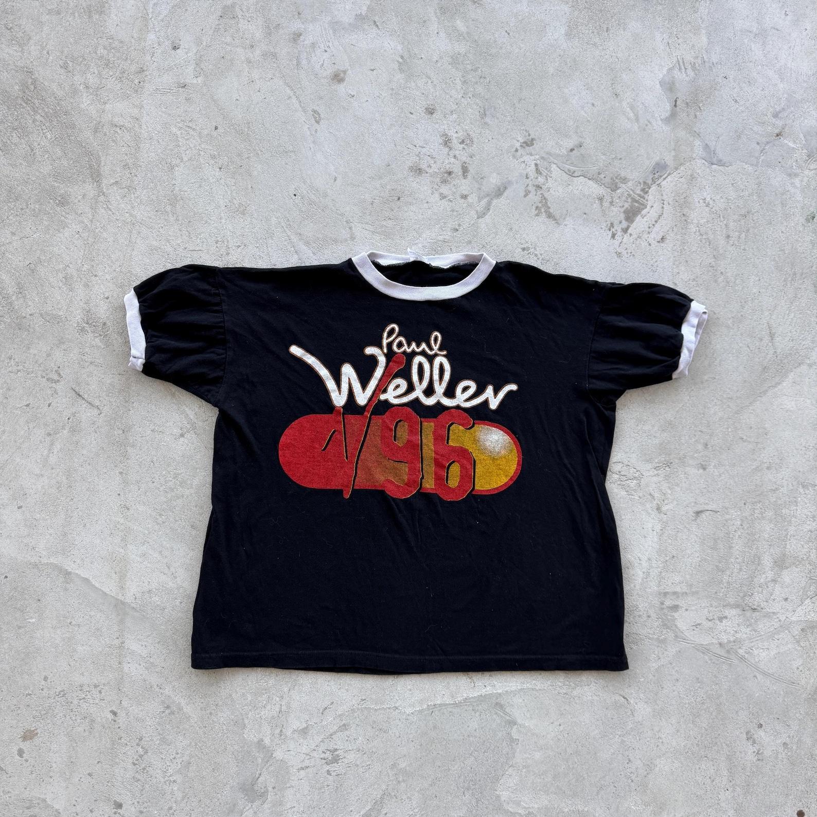 Vintage 1996 Paul Weller Graphic Logo Boxy Tee Shirt Size XL Black M
