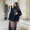 Women's European Style Turn-Down Collar Wool Overcoat, Winter Outerwear, Available in Multiple Colors