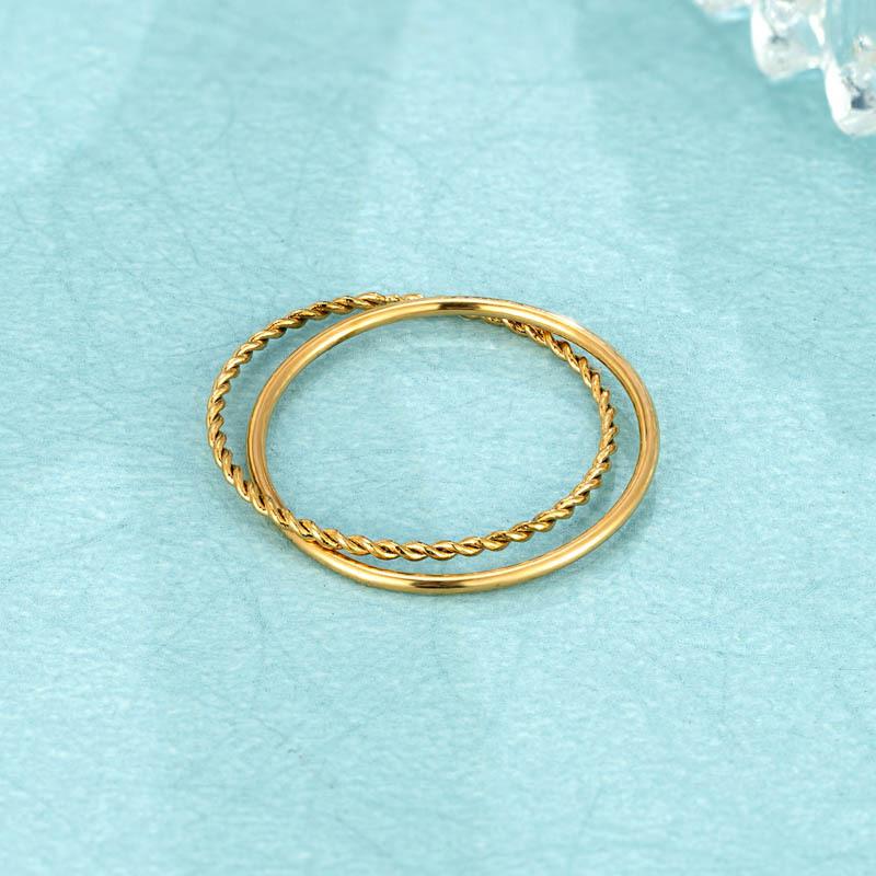 Twist Double-layer Thin Ring Niche Ins Wind Couple Ring Korean Version Titanium Steel Men's Ring