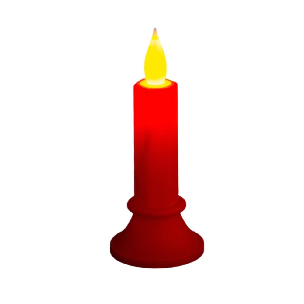 Simple Flameless Halloween Black LED Candle Simulated Warm Light Electronic Candle Lights Plastic LED Electronic Candle Party