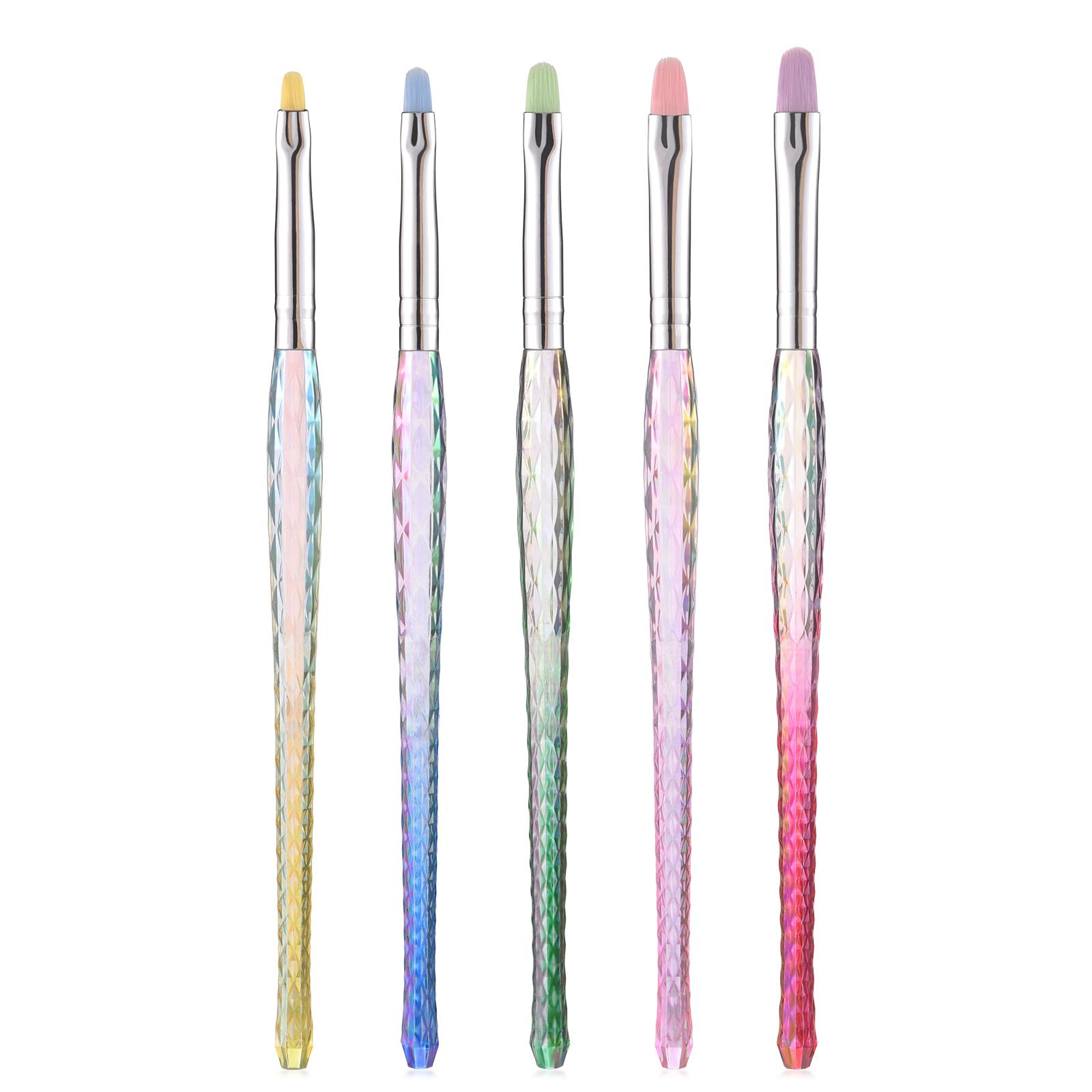 

Набор из 5 кистей для дизайна ногтей, ручка для фототерапии с круглой головкой, кисть для нанесения УФ-лака и акрила, инструмент для маникюрного салона своими руками