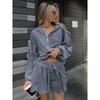 Fashion Winter Knitted Velvet Suit Women's Long Sleeves Hooded Top Zipper Casual Shorts