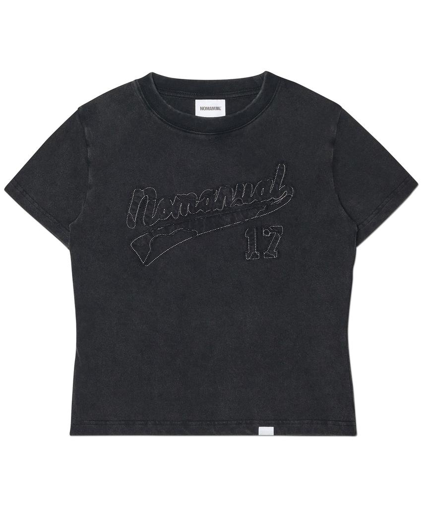 Nomaenyueol Applique T-Shirt (Woman) - Washed Black