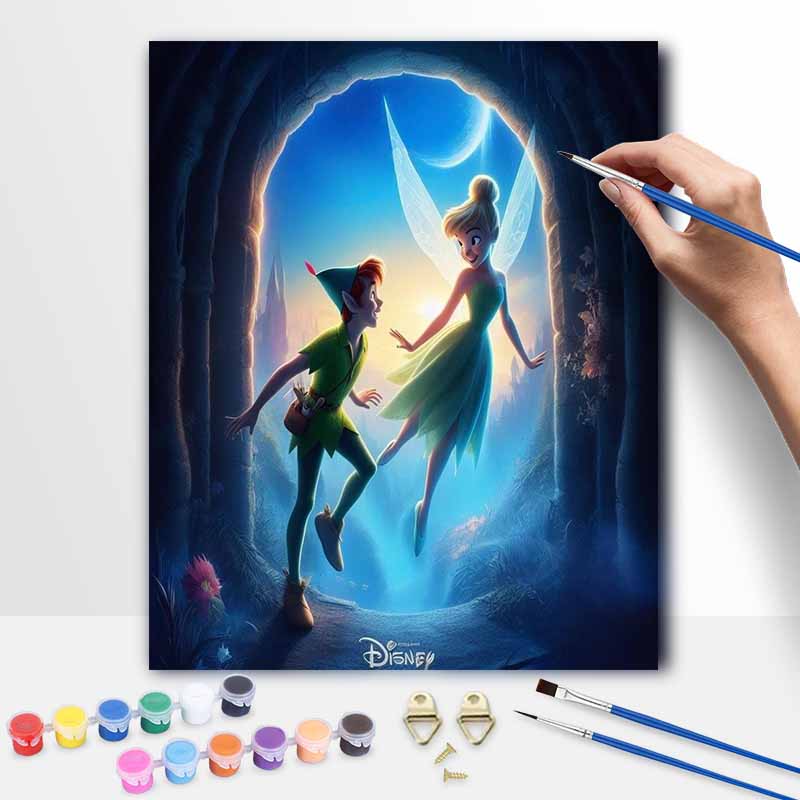 Disney DIY Oil Painting Kits Peter Pan Tinker Bell Hand Painting Home Decor Craft Gift Ideas Wall Art Canvas Picture Painting Sets