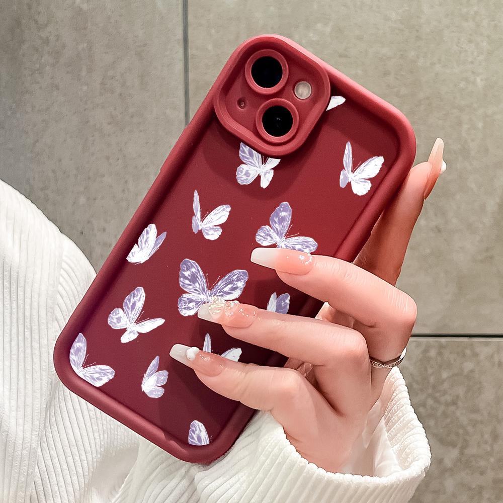 Myk silikon firkantet stige utskriftsmønster Telefondeksel Helt deksel Kamera Støtsikker beskyttelse Gummideksel for iPhone Infinix Tecno OnePlus