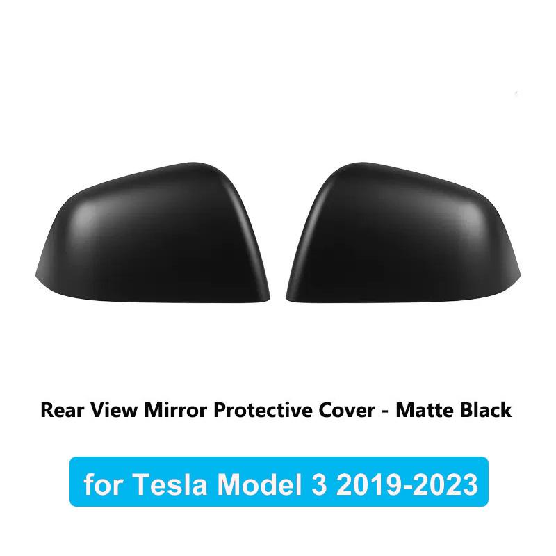 Rearview Mirror Cover For Tesla Model 3 Highland 2019-2026 Carbon Fiber ABS Rear View Mirror Decorative Shell Auto Accessorie матовый черный