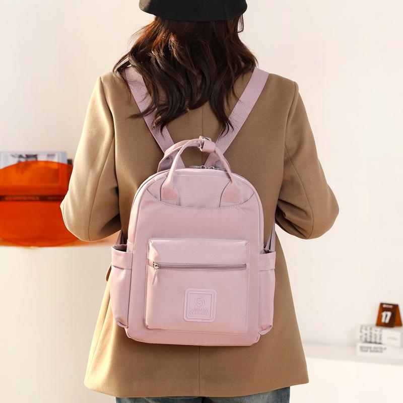 Nylonowa torba Damski plecak Plecak o dużej pojemności w jednolitym kolorze