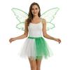 Multi-layer Fairies Wing Tulle Costume Set for Girls Halloween Cosplay Outfit with 3D Wing Costumes Accessory