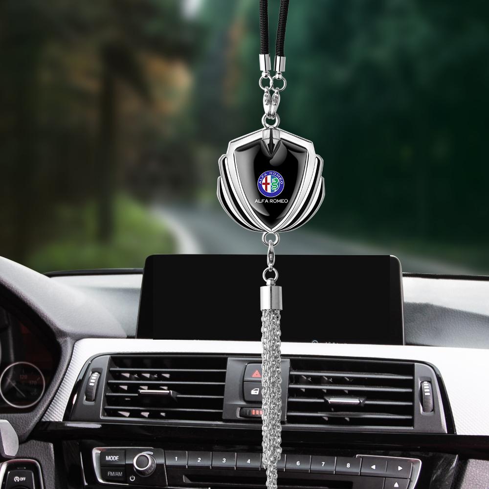 YYCE3 1pc New Car Rear View Mirror Pendant Ornament Business Gifts Auto Accessories Decoration For Alfa Romeo Sportiva Giulia 159 156