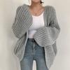 Women Knitted Cardigan Coat Vintage Lantern Sleeve Sweater Casual Korean Fall Streetwear Tops Coat Chic Lazy Wind Sweater