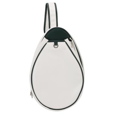 Tennisschlägertasche Weiß Spritzwassergeschützt PU-Leder Großes Fassungsvermögen Tennis-Umhängetasche für Mann Frau für