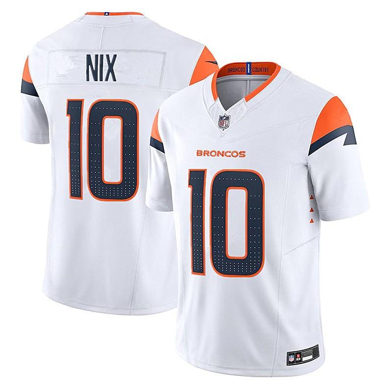 NFL Denver Broncos 10 Bo Nix Football Jersey Short Sleeve Men