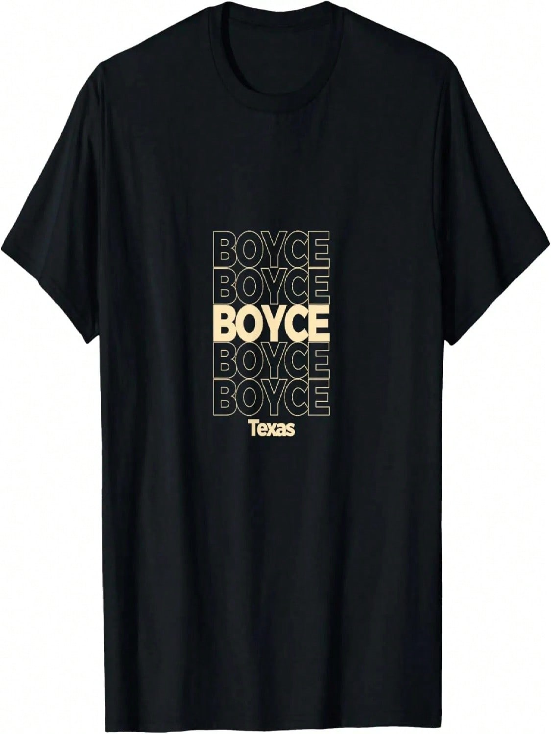 Vintage Boyce, Texas Repeating Text T-Shirt S разноцветный