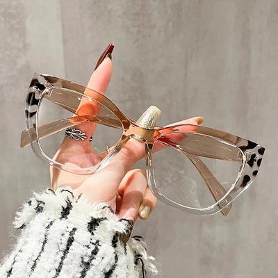 2024 Yeni Kedi Gözü Düz Gözlük Çerçevesi kadın Moda PC Gözlük Çerçevesi Düz Gözlük Lüks Anti Mavi Işık Optik Gözlük