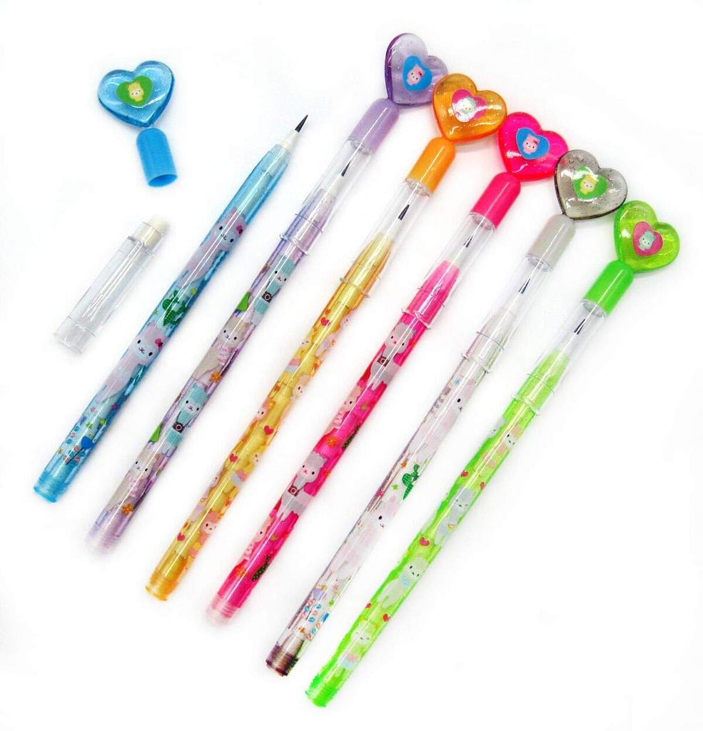 Tiny Mills Alpaka Stapelbarer Druckbleistift-Set mit Perfekt für Geburtstag Karneval Gemischt Klassenzimmer und Piñata Füller Bleistifte pro 24-teiliges Multi-Punkt