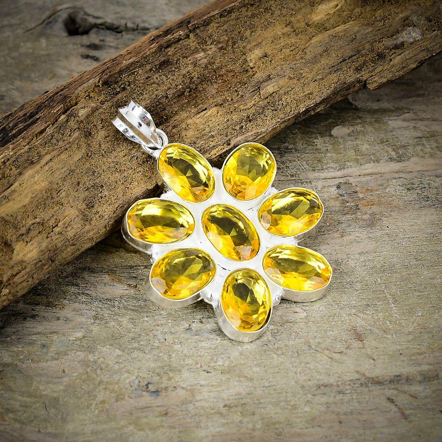 

Citrine Gemstone Handmade 925 Sterling Silver Jewelry Pendant 1.97 M-92