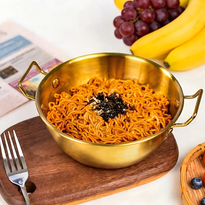 Ciotola per Noodles in Acciaio Inossidabile - Ciotole Giapponesi per Ramen/Coreane per Banchan con Manici Multimisura Ciotole per Zuppe e Insalate per Pho, Cereali e Meal Prep