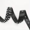 1Pc 43.31inch Punk Style Round Rivet Belt, Casual Wide Waist Belt with Panel, PU Leather Materials, for Men and Women, Night Out, Weekend Casual
