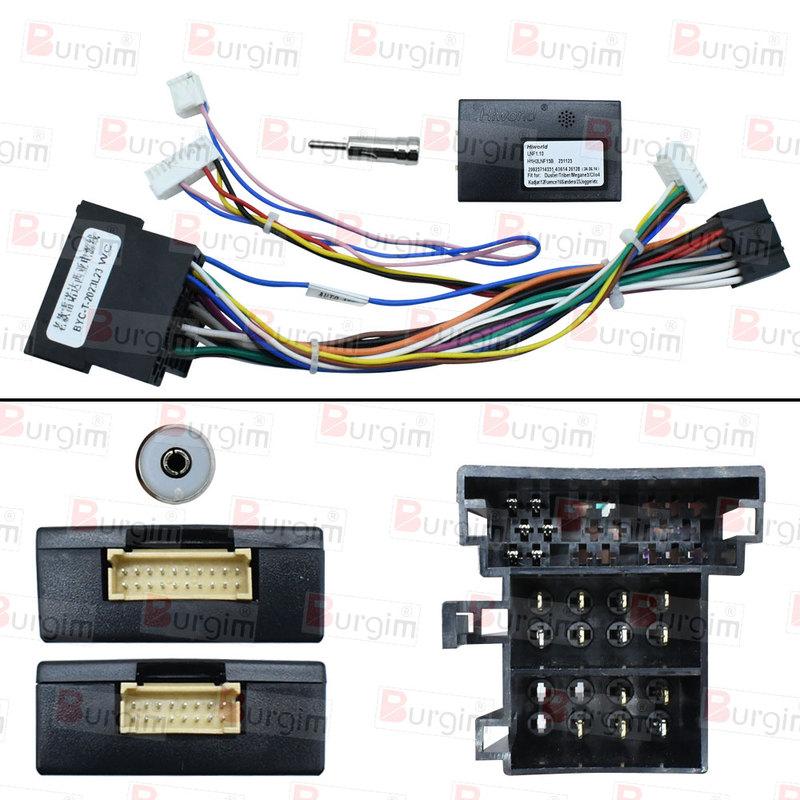 Car Radio Frame For Renault Logan Sandero Lada Largus Lergus Dacia Duster 9 inch Stereo Panel Harness Wire Power Cable Canbus