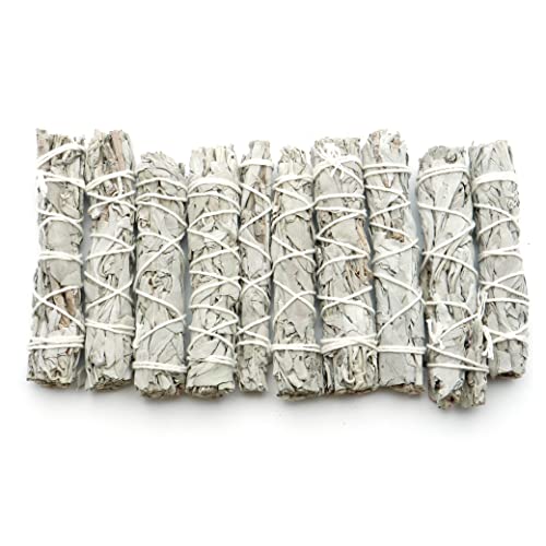 [GOLD STONE] White Sage Wand Bundle, Slim Type, Approx. 6-12g, Trial Price, Aromatherapy, Incense, California-Grown Sage, Pesticide-Free, 10 Sticks