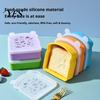 Portable Breakfast Box Silicone Sandwich Holder Lunch Box, Microwave Safe Food Container for Bread Keeper Work Toast, Leak-Proof Bento School,