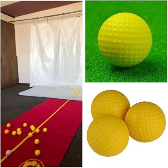 Yellow Golf Practice Golf Practice Set of for Indoor Golf Shot Use Balls, Equipment, 12, Practice, Practice, Elastic, Lightweight, Indoor/Outdoor