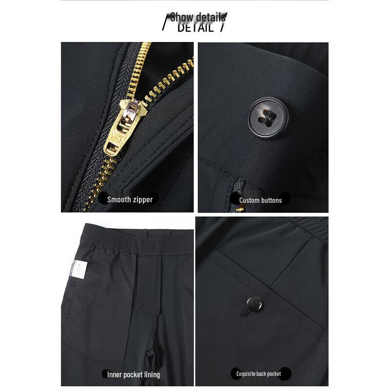 ROMON Men's Ice Silk High Elastic Casual Pants