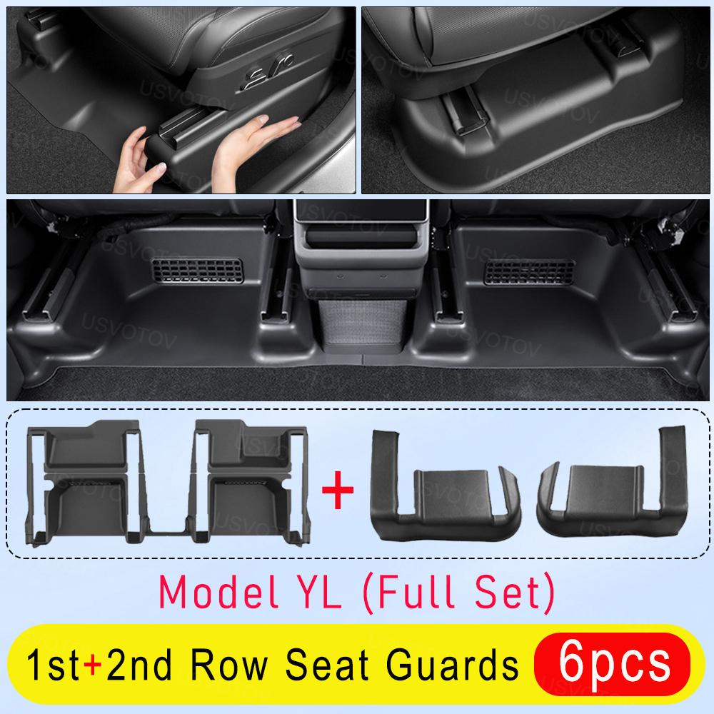 Door Sill Protector for Tesla Model YL Y L 2026 Accessories Anti-Kick Door Sill Guards Seat Slide Rail Pad Trunk Side Cover Mats