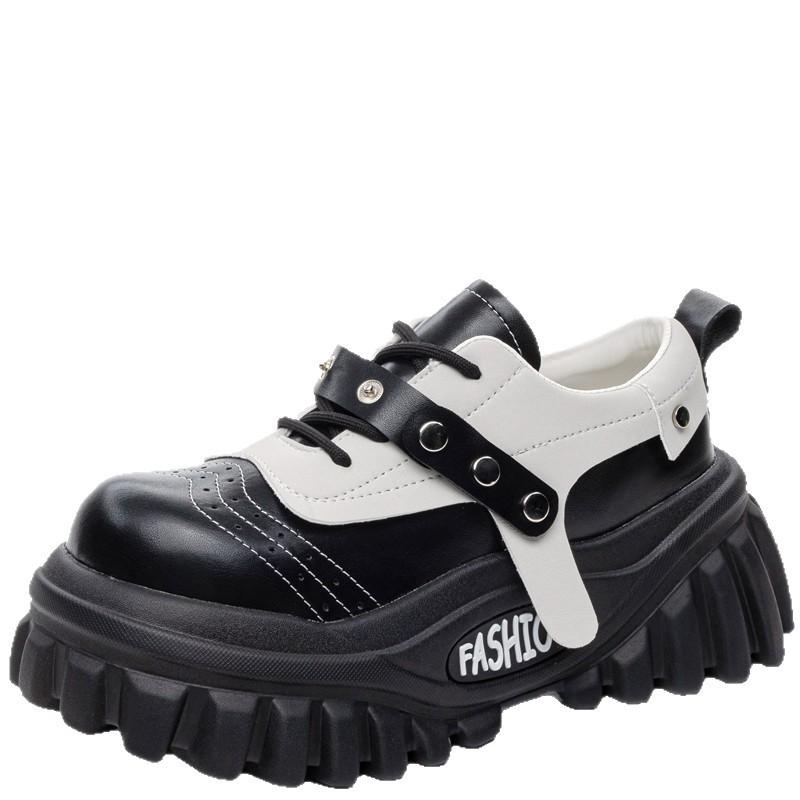 Autumn New Thick-Soled Sports Style Single Personality Versatile Small Leather Women Punk Girl Rivet Casual shoes