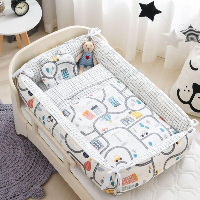 Foldable Portable Baby Crib: Anti-Pressure, Anti-Startle Pure Cotton Sleeping Bed