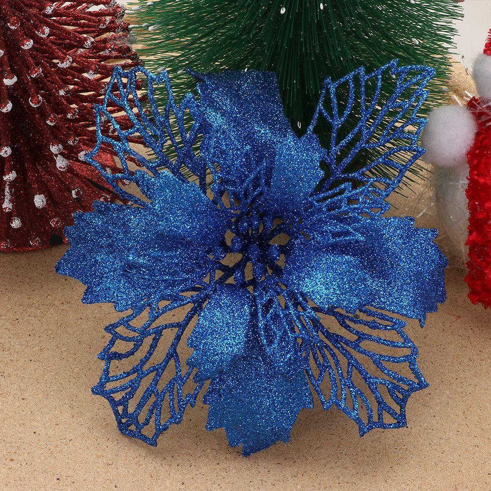 Year Decor Glitter Fake Flowers Christmas Tree Decorations Home Xmas Ornaments Christmas Flowers