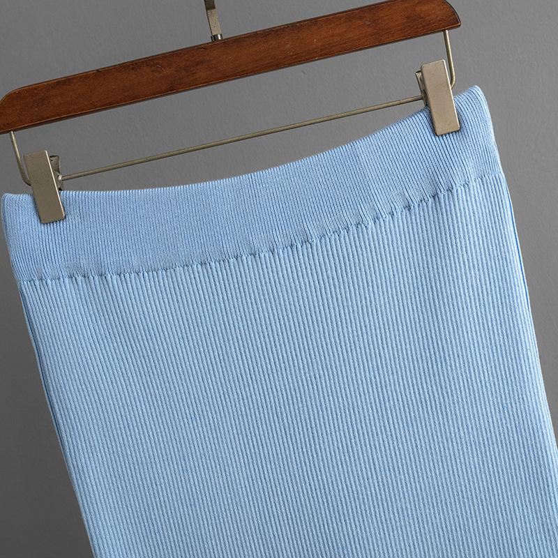 Knitted Set Women's Autumn And Winter Solid Color High Neck Sweater Half Skirt Two Piece Set