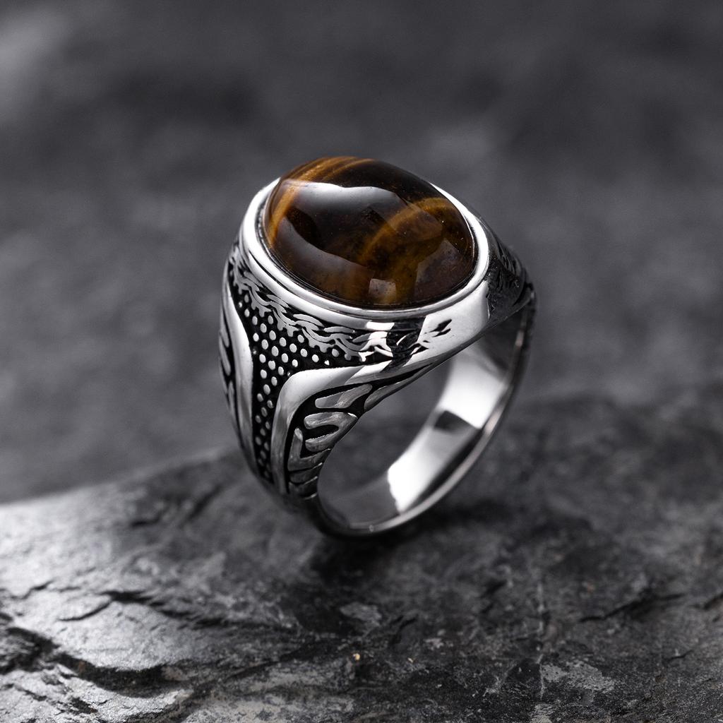 Vintage-Inspired Men's 316L Stain Steel Ring  for Men Multicolor, Able Origin Design