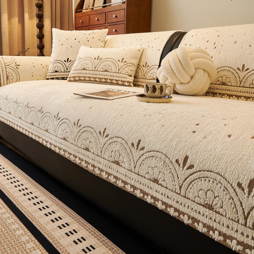 Sofa Cushion  New Straight Row Non-Slip Light Luxury Cover Cloth Towel Universal In All Seasons, High-End Sofa Seat Cushion Cover
