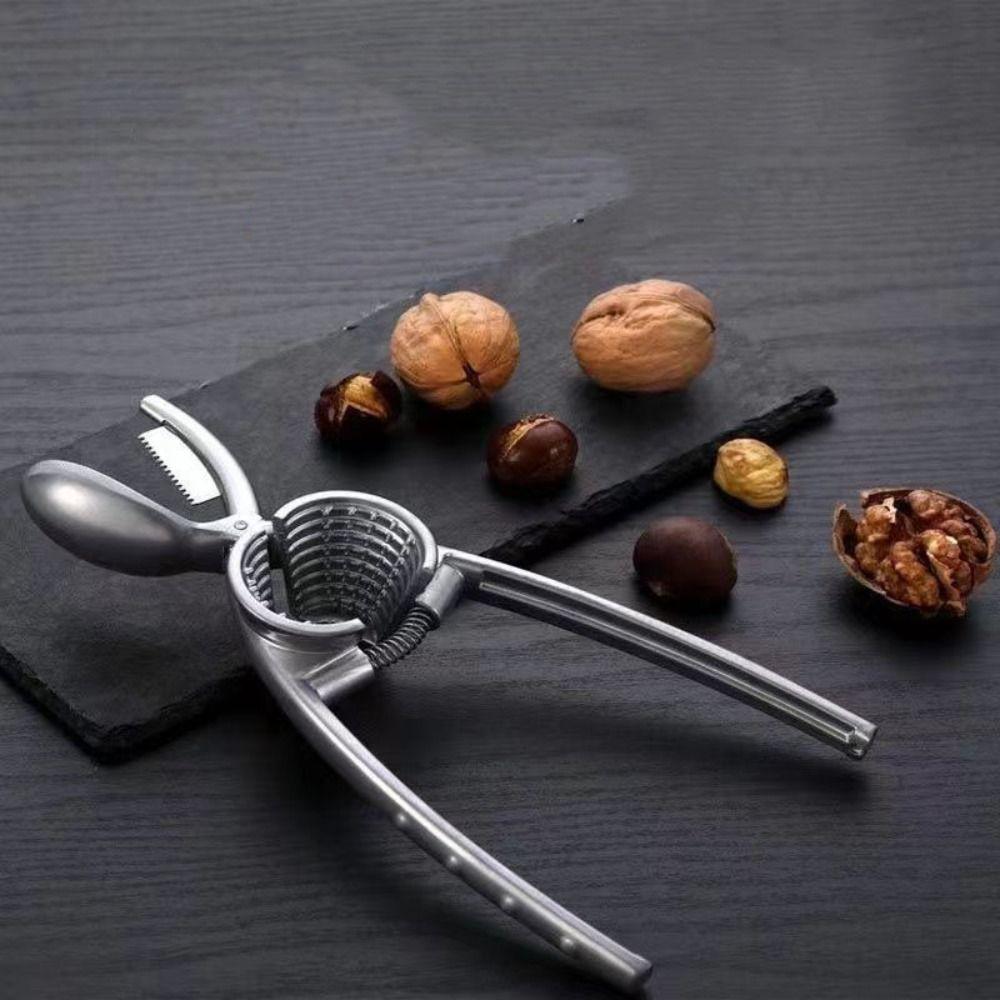 

2 in 1 Chestnut Cracker Aluminum Zinc Zinc Alloy Nut Sheller Walnut Clamp Chestnut Opener Business чёрный