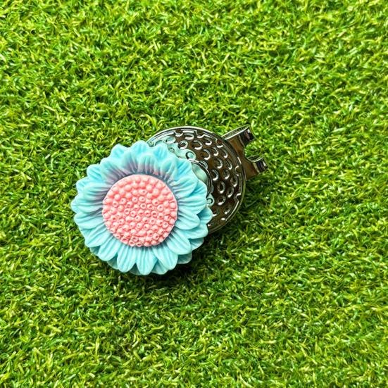 Magnetic Golf Ball Marker with Hat Clip Sunflower Shape Magnet Ball Marker Cap Clip Set for Men Women Golfers Bags Belts Visors Accessories