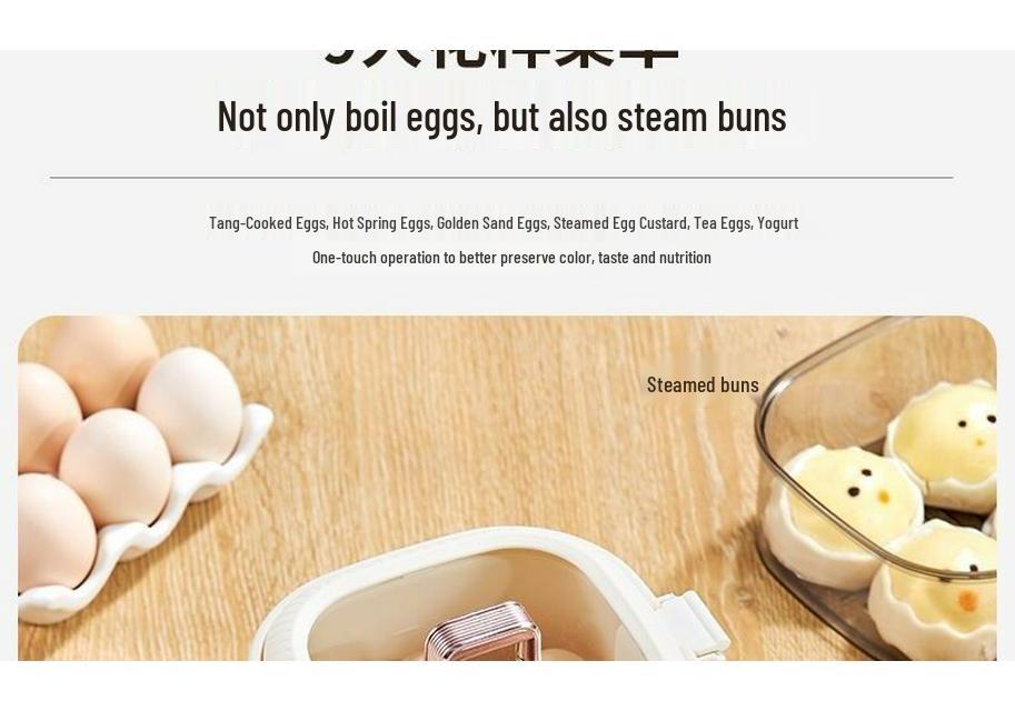 Double-Layer Multifunctional Egg Cooker with Timer and Auto Power-Off