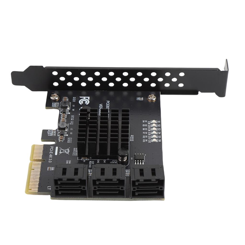 PCIE To 6 Port Serial ATA3.0 Hard Drive 6G Extension Card for ASM1166 Chipset PCI E3.0 GEN3 4X Interface