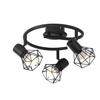 Ceiling Light - NETTLIFE - Round 3-bulb Ceiling Spotlight - E14 - Black Metal - 350° Rotatable